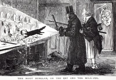 The Noisy Burglar, or the Cat and the Milk-jug by John Leech